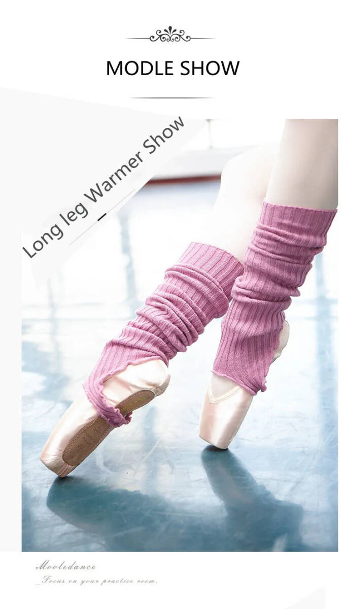バレエ レッグウォーマー 女性用ニット ダンスソックス ピンク Sサイズ拍卖