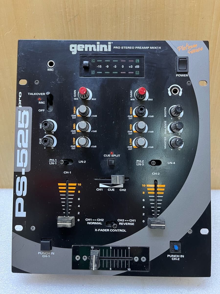 RE5347 gemini ジェミナイ PRO STEREO PREAMP MIXER DJミキサー プリアンプ プラチナシリーズ PS-525 Pro 通電NG ジャンク品 拍卖