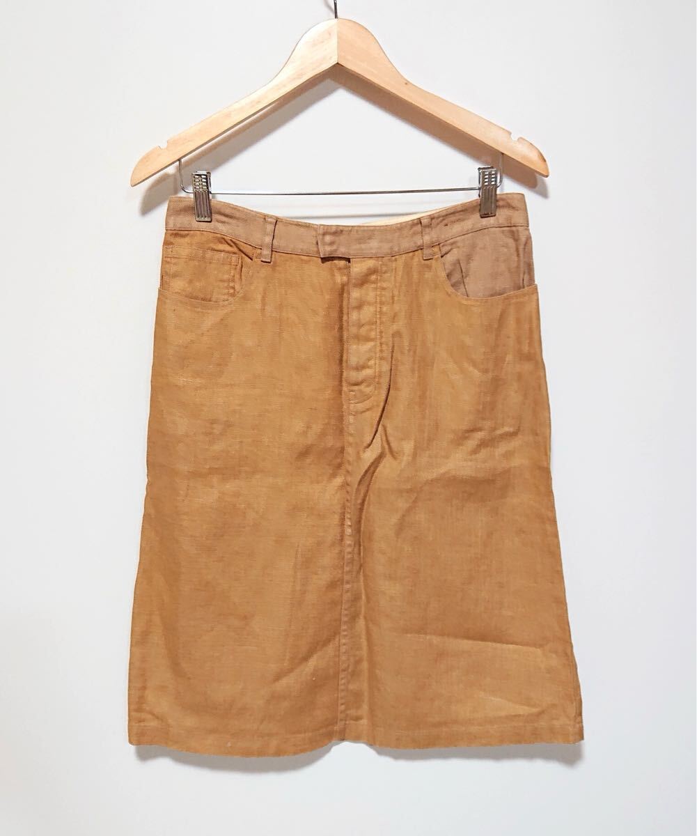 h3302gg TSUMORICHISATO(ツモリチサト)サイズ2(L位) リネンスカート ベージュ系 レディース リネン100% カジュアル おしゃれ 麻 古着拍卖