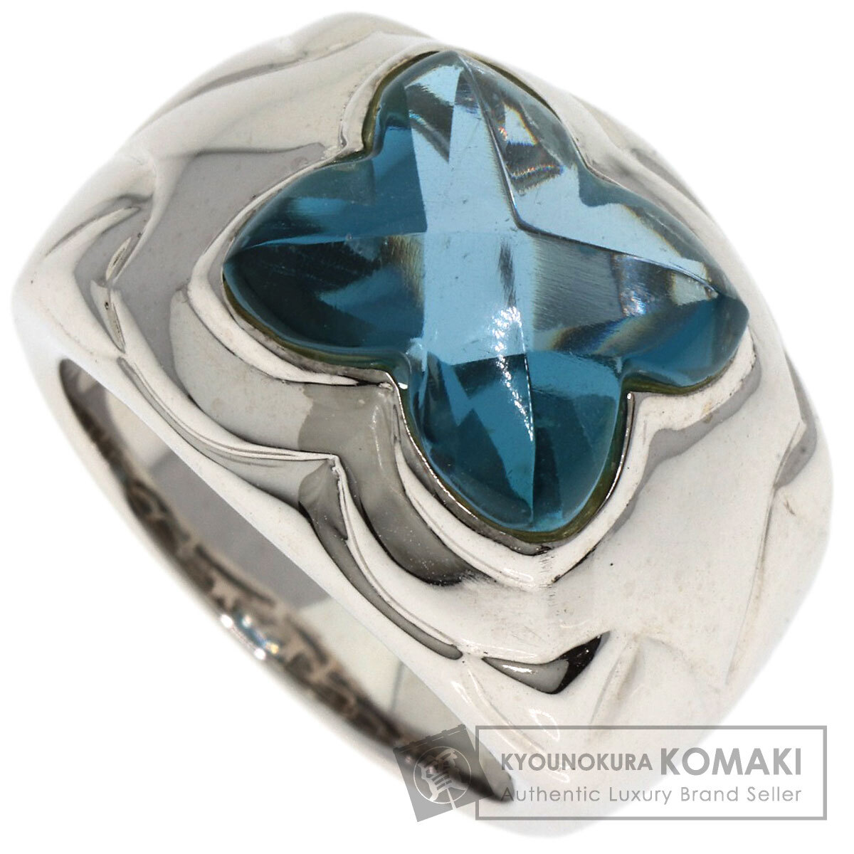 ジュエリー ブルートパーズ ダイヤモンド リング・指輪 K18ホワイトゴールド 中古拍卖