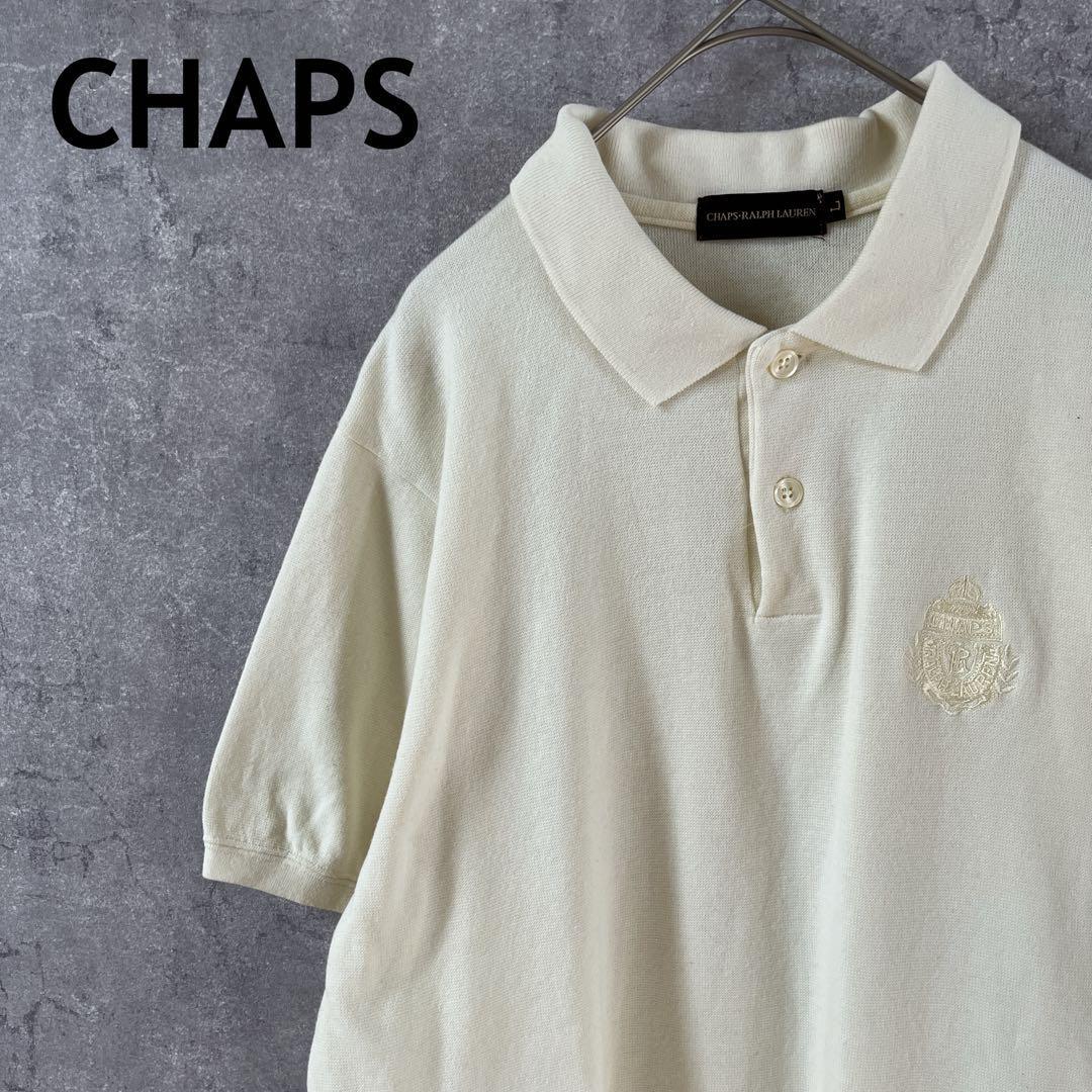 Ralph Lauren CHAPSクリーム色 ポロシャツ 半袖 鹿の子Lメンズ拍卖