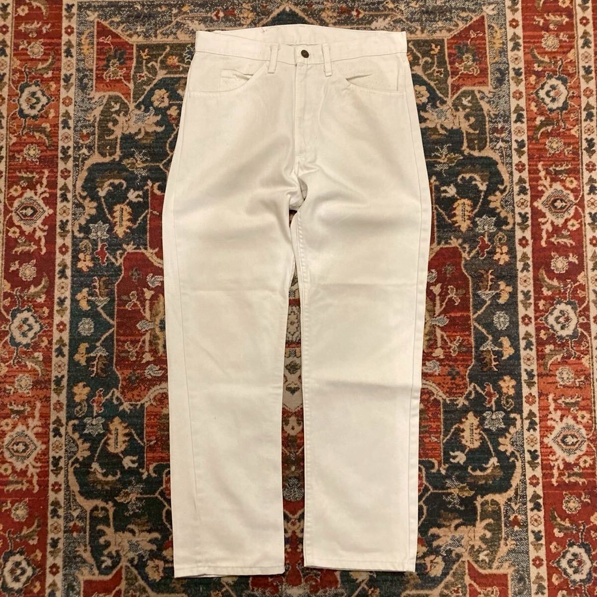 80s USA製 Levi's 505 ホワイト デニムパンツ ジーンズ W32 L30 82cm 523M刻印 リーバイス コットン ヴィンテージ ワークパンツ 501 90s拍卖