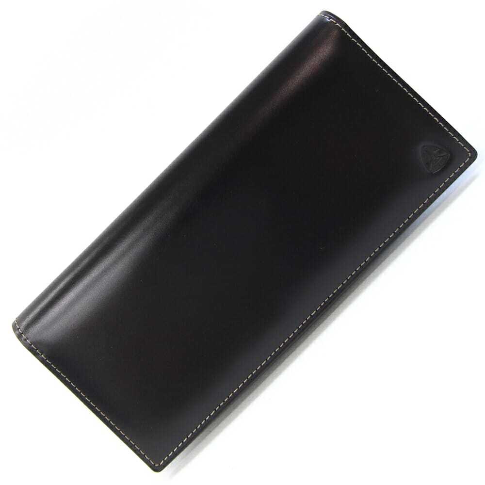 フジタカ 二つ折り長財布 ダークブラウン ネイビー コードバン 中古 ロングウォレット バイカラー メンズ 男性拍卖