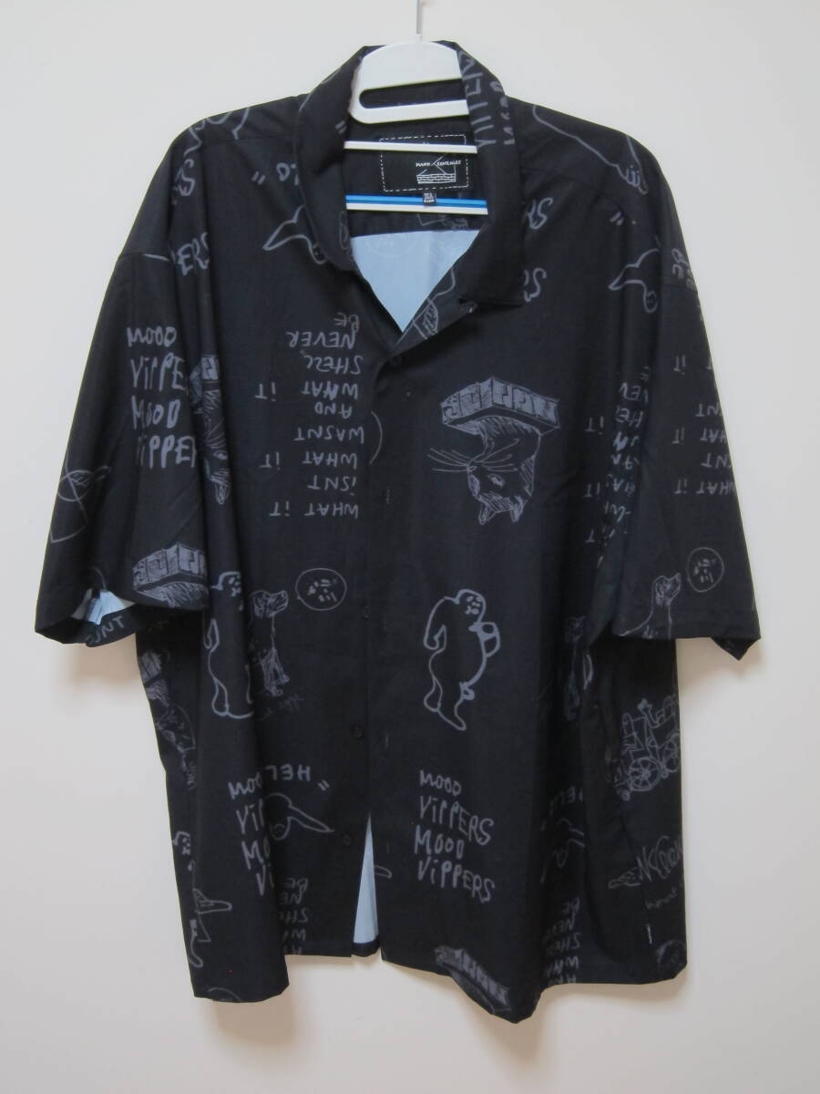 マークゴンザレス 総柄プリントオープンシャツ ART BY MARK GONZALES マークゴンザレス What it isNt 黒 ブラック拍卖