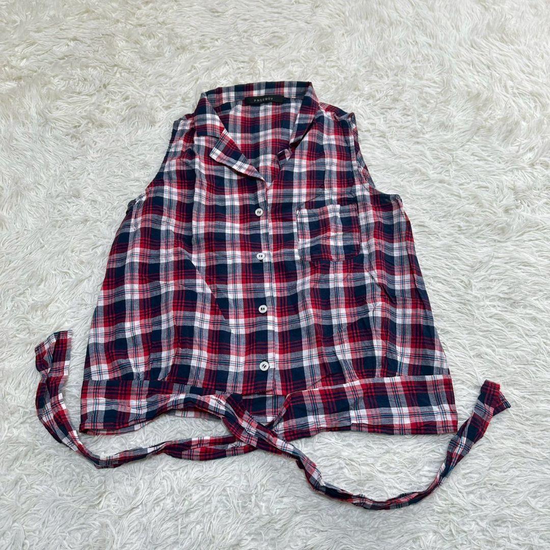 【ページボーイ】/PAGEBOY/ノースリーブシャツブラウス/チェック柄/フリー拍卖