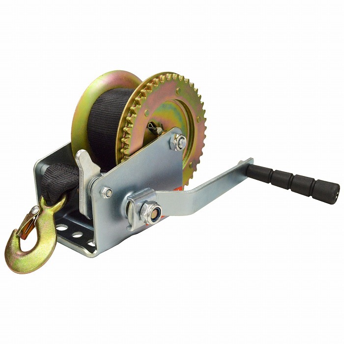 1200LBS 7.5m ベルト式 ハンドウインチ 手巻き 手動 ウインチ バイク バギー ジェットスキー 引上げ 荷締 固定 トレーラー拍卖