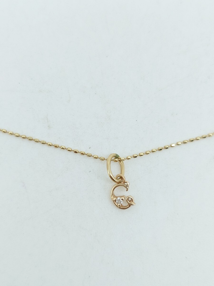 agete アガット k10 アルファベット ネックレス ダイヤモンド 0.01 拍卖