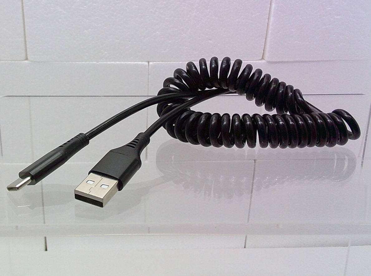 充電ケーブル USB Type Cケーブル コイル型 (0.4m~1.5m)ブラック_未使用品1本_E 拍卖