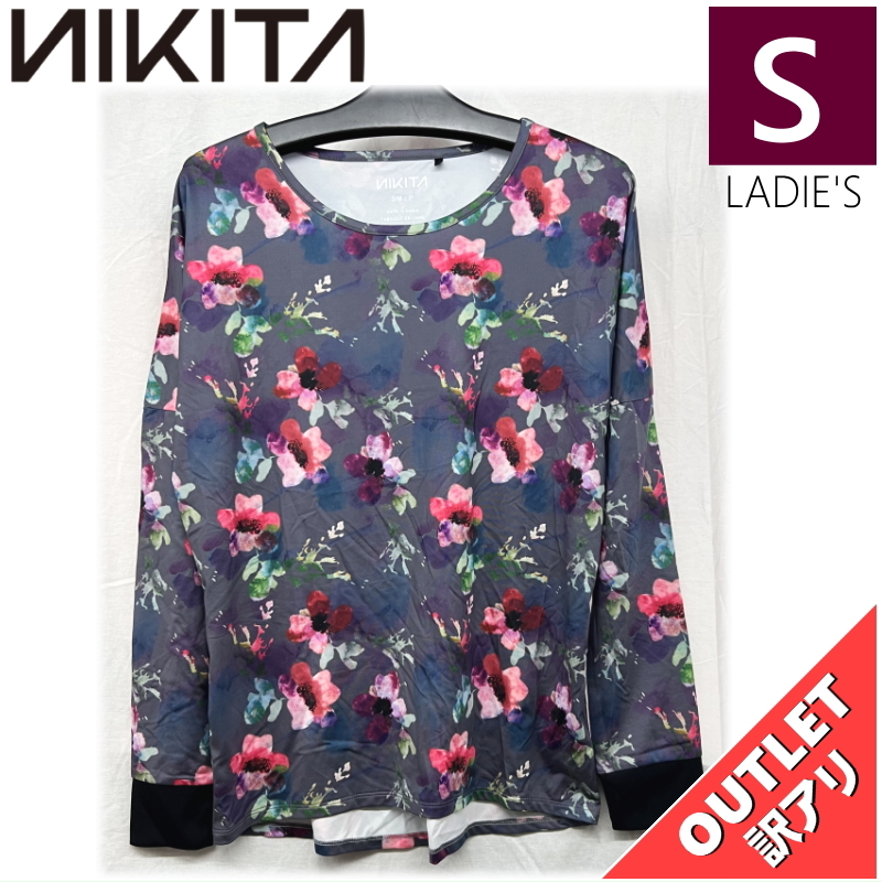 【OUTLET】 NIKITA BLOSSOM PRINTED LS TEE GRUNGE FLORAL Sサイズ レディース インナー ファーストレイヤー拍卖