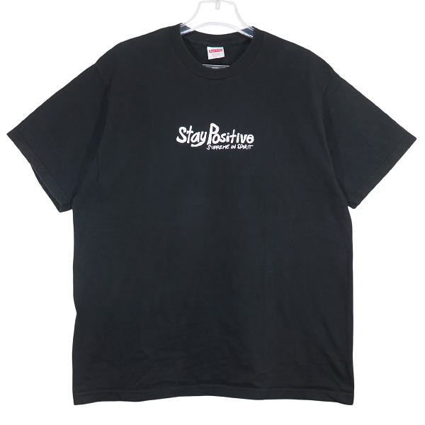 SUPREME Tシャツ シュプリーム 20AW STAY POSITIVE TEE ステイポジティブ ブラック ショートスリーブ カットソー 半袖 サイズL Junek拍卖