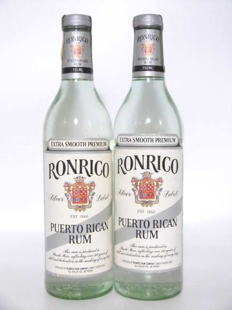 【L2】ロンリコ シルバーラベル 90年代 旧ボトル 帯付 2本セット【RONRICO SILVER LABEL 1993】拍卖