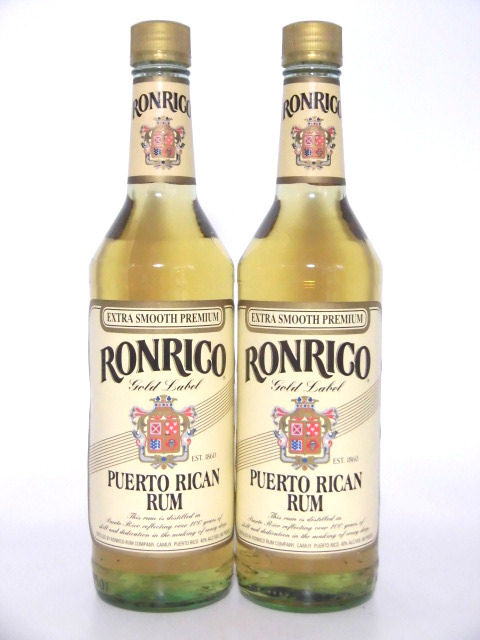【L2】ロンリコ ゴールドラベル 90年代 旧ボトル 2本セット【RONRICO GOLD LABEL】拍卖