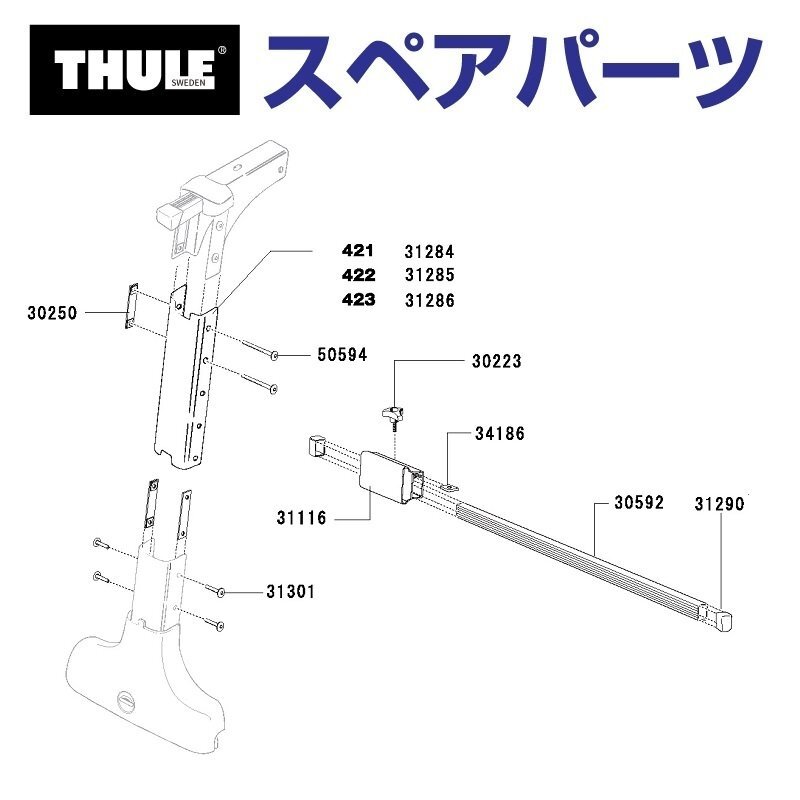 THULE スーリー スペアパーツ Fエクステンション(423) 853-1681-03 31286 TH1500031286 送料無料拍卖