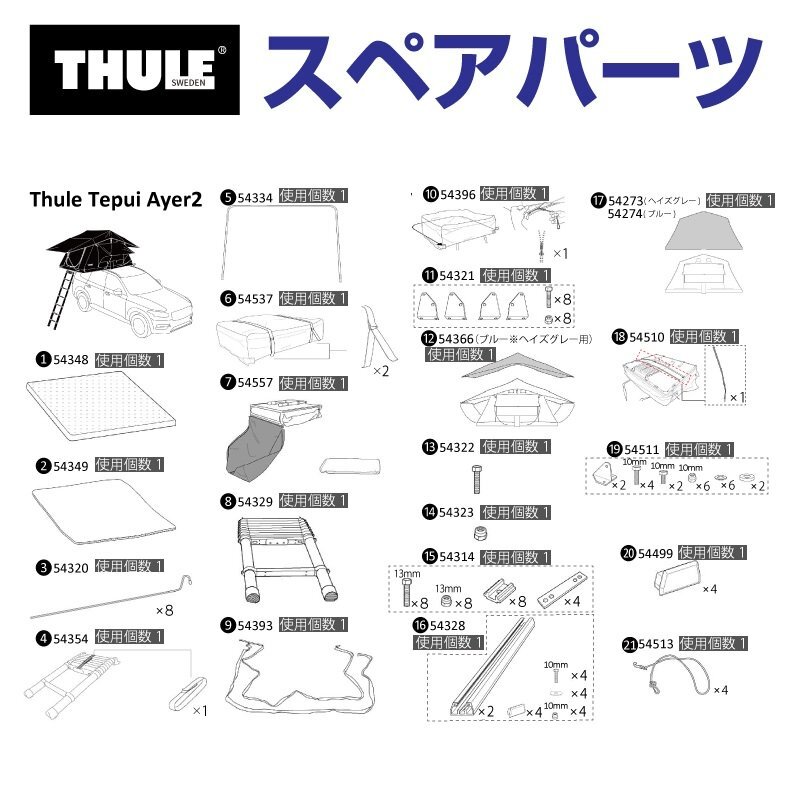 THULE スーリー スペアパーツ ナイロンロックナット M8 X 1.25 54323 TH1500054323 (ルーフトップテント Thule Tepui Kukenam3) 送料無料拍卖