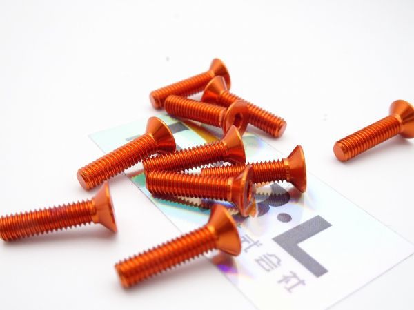 OBLHOBBY 3X10 アルミ6角ネジ 六角穴付皿ボルト(皿キャップスクリュー) ネジセット M3X10MM 10個1セット 黄色い拍卖