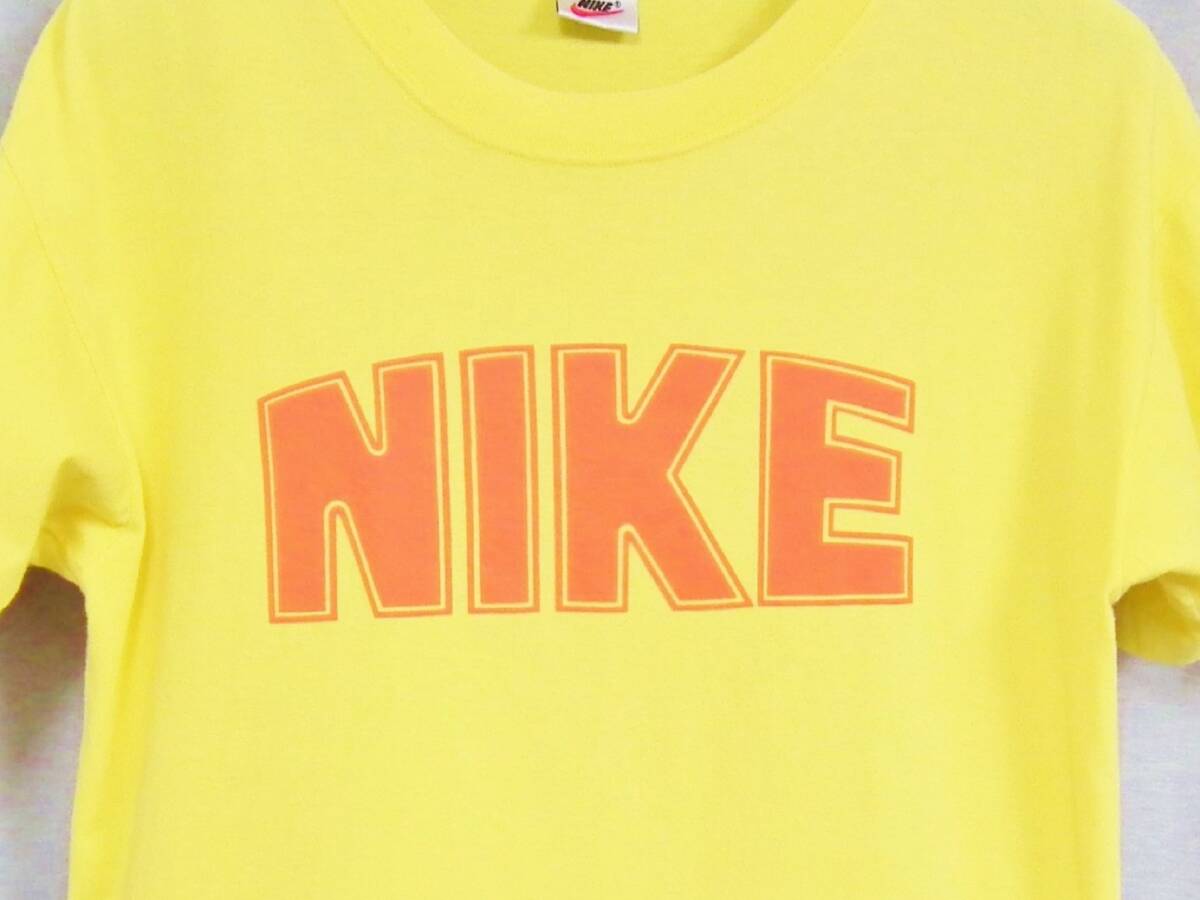 ◆ワケアリ格安◆90s 白タグ カマボコ ロゴ ヴィンテージ Tシャツ レモンイエロー old NIKE オールド ナイキ ゴツ 風車 拍卖