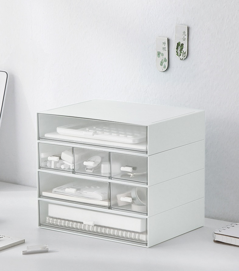 卓上収納ケース 小物入れ 組み合わせ自由 引き出し 収納 レターケース おしゃれ収納ボックス A5 化粧品 文房具 デスク収納 3個セット拍卖