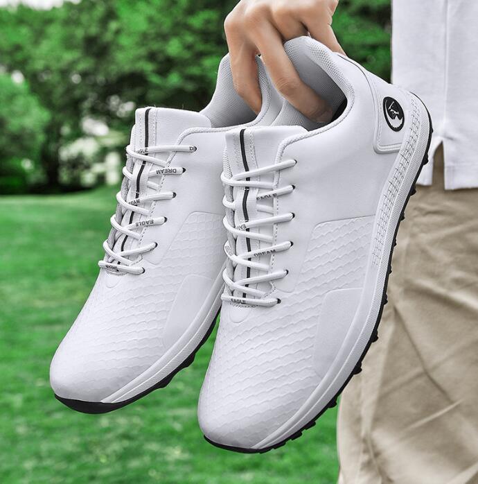 ゴルフシューズ スニーカー メンズ スポーツシューズ デニス 運動靴 ウォーキングシューズ 軽量 防水 防滑 耐磨 ホワイト拍卖