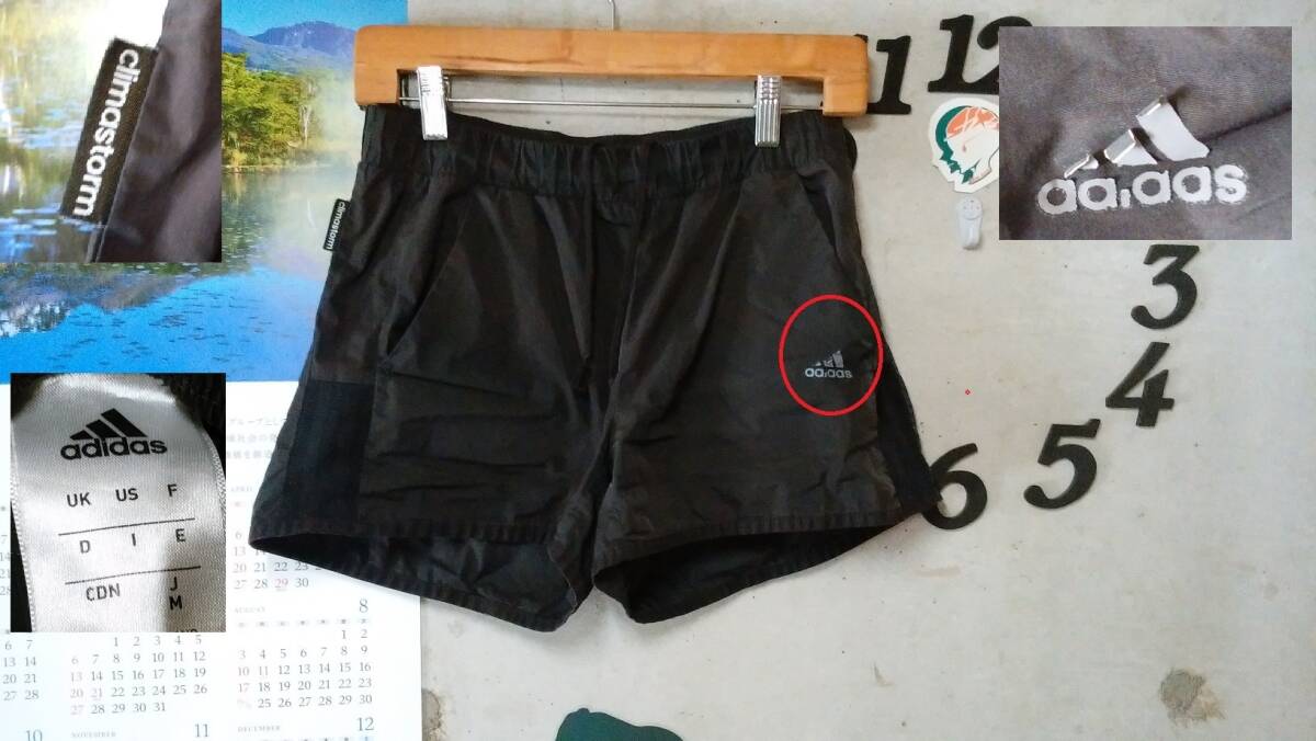 adidas climastormショートパンツ M ブラック アディダス プリントはがれあり拍卖