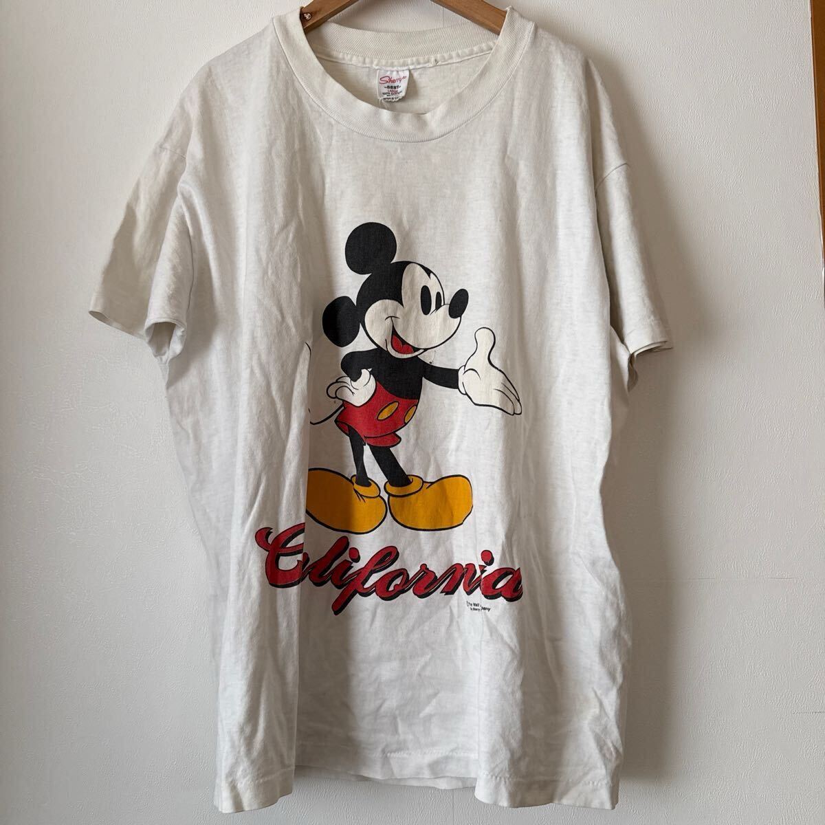 70'ミッキーマウス プリント Tシャツ 黒目ミッキーUSA製 古着 拍卖