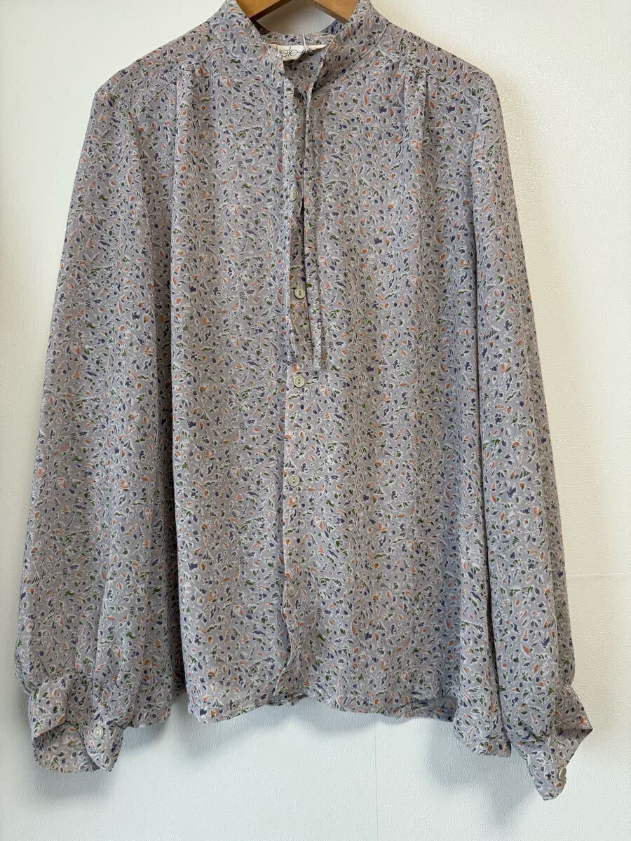 昭和レトロ 長袖ブラウス 総柄 花柄 古着拍卖