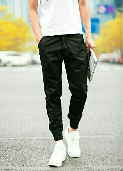 ジョガーパンツ Lサイズ ブラック/メンズ タイト 9分丈 チノパン 黒 スキニー カーゴパンツ アンクル スポーツ アウトドア おしゃれ リブ拍卖