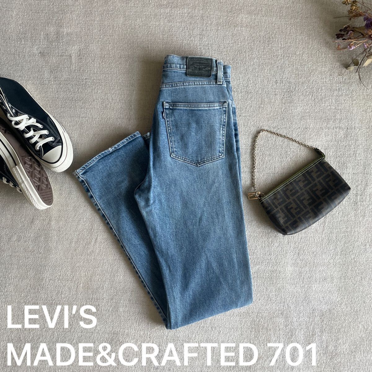LEVI’S 701 デニムパンツ ジーンズ ジーパン MADE&CRAFTED 701 デニムパンツ ブルガリア レディース27インチ 高垣麗子着用 美品拍卖