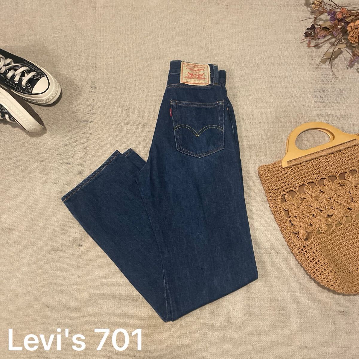リーバイス 701 ヴィンテージ クロージング デニム レディース24インチ 美品 ジーパン ジーンズ ハイウエスト W24L34 モンローデニム拍卖