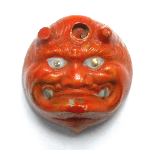 九谷焼★鳴き盃 鬼面・お多福文様拍卖