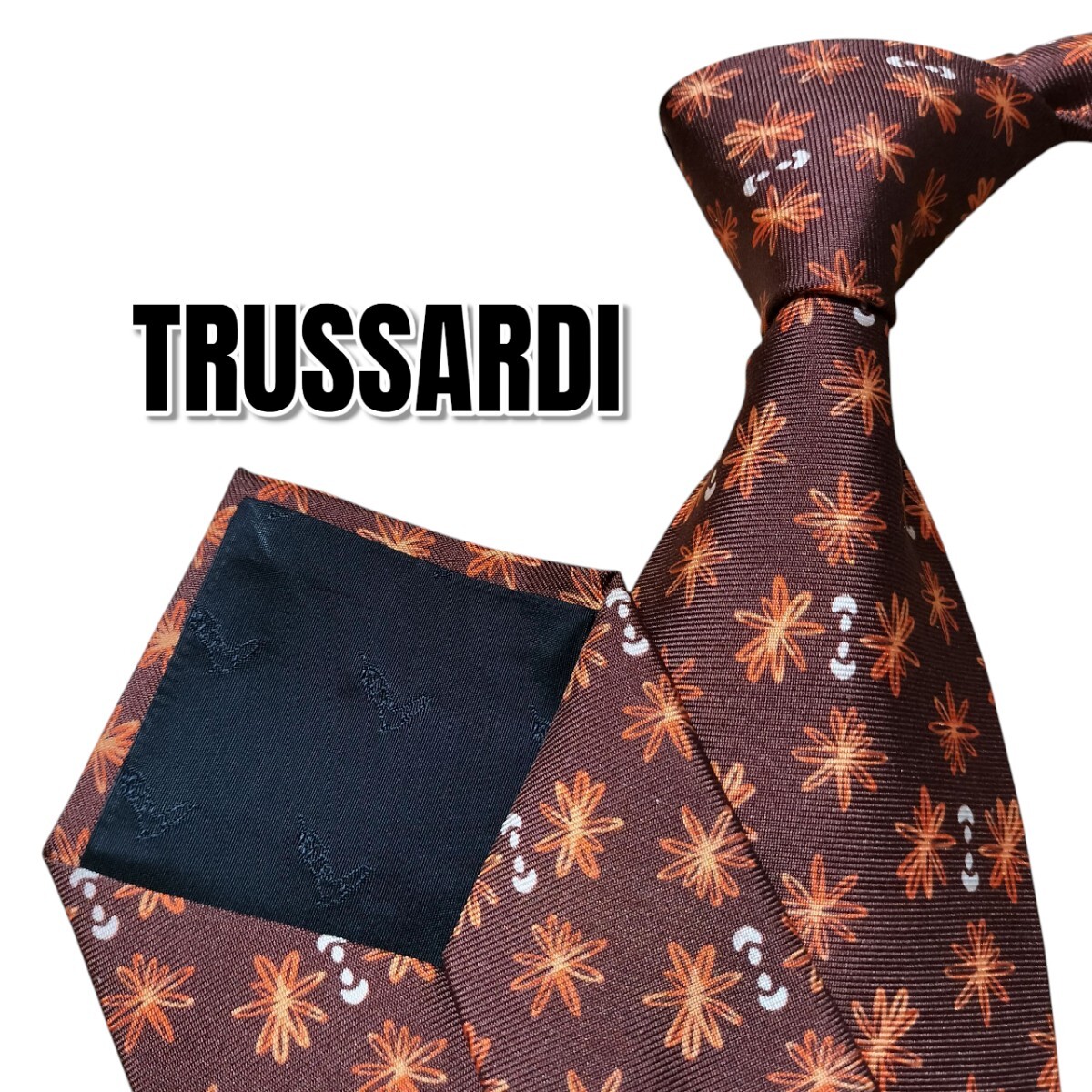 TRUSSARDI トラサルディ ブラウン系 総柄 イタリア製拍卖