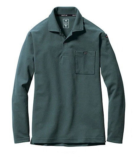 Burtle 665 長袖 ポロシャツ ミルスグリーン 3L バートル 吸汗速乾 拍卖