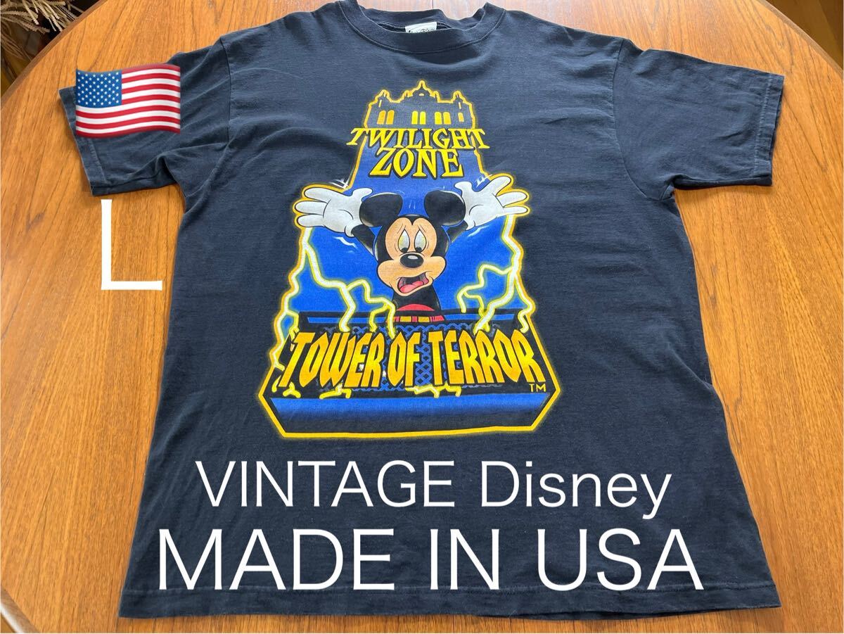 USA製!VINTAGE Disney Tシャツ TOWER OF TERROR タワーオブテラー アメリカ製 MADE IN USA ディズニー ミッキー拍卖