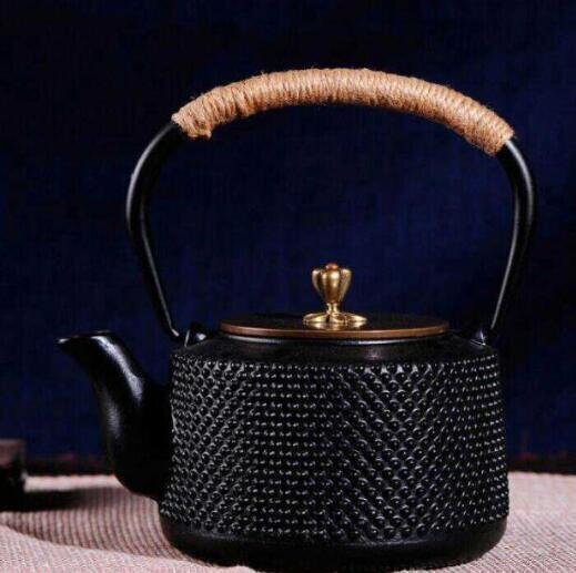 新品☆鉄瓶 鉄器 急須 おしゃれ IH 対応 鉄やかん 鉄分補給 約1000ml拍卖