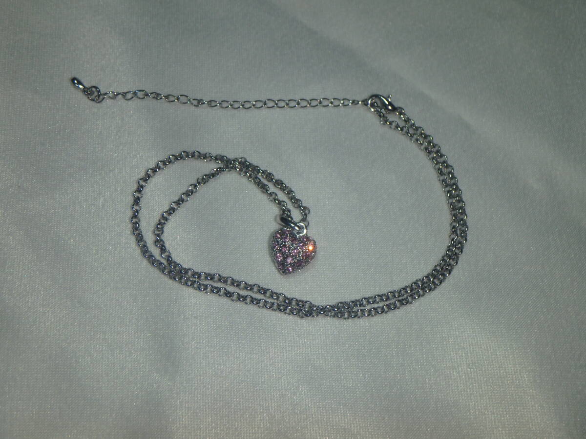 送料無料 ぷっくりプチハートネックレス シルバー ピンク 未使用品拍卖