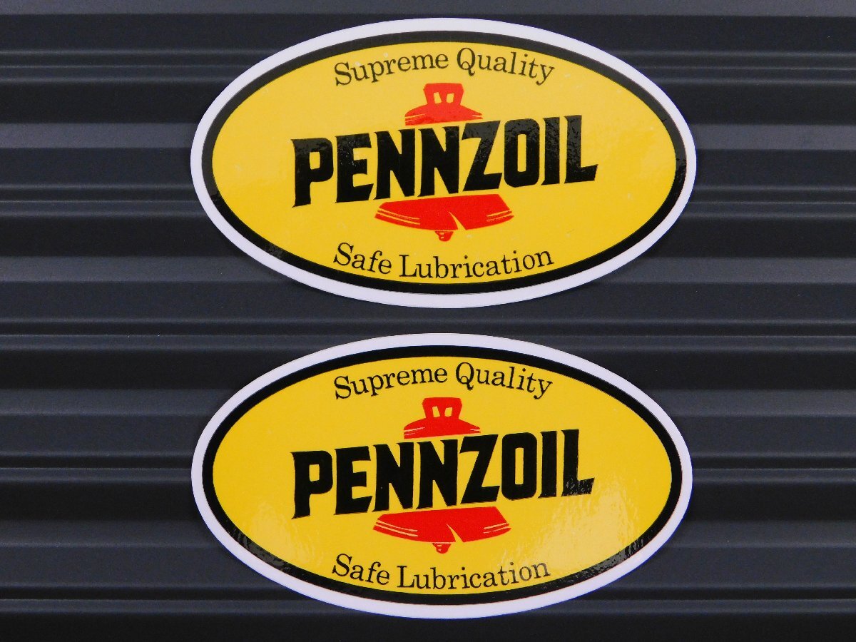 ◆送料\110◆【PENNZOIL・ペンズオイル】※《レーシングステッカー/2枚セット》 (品番ms004) アメリカン雑貨 ガレージ拍卖