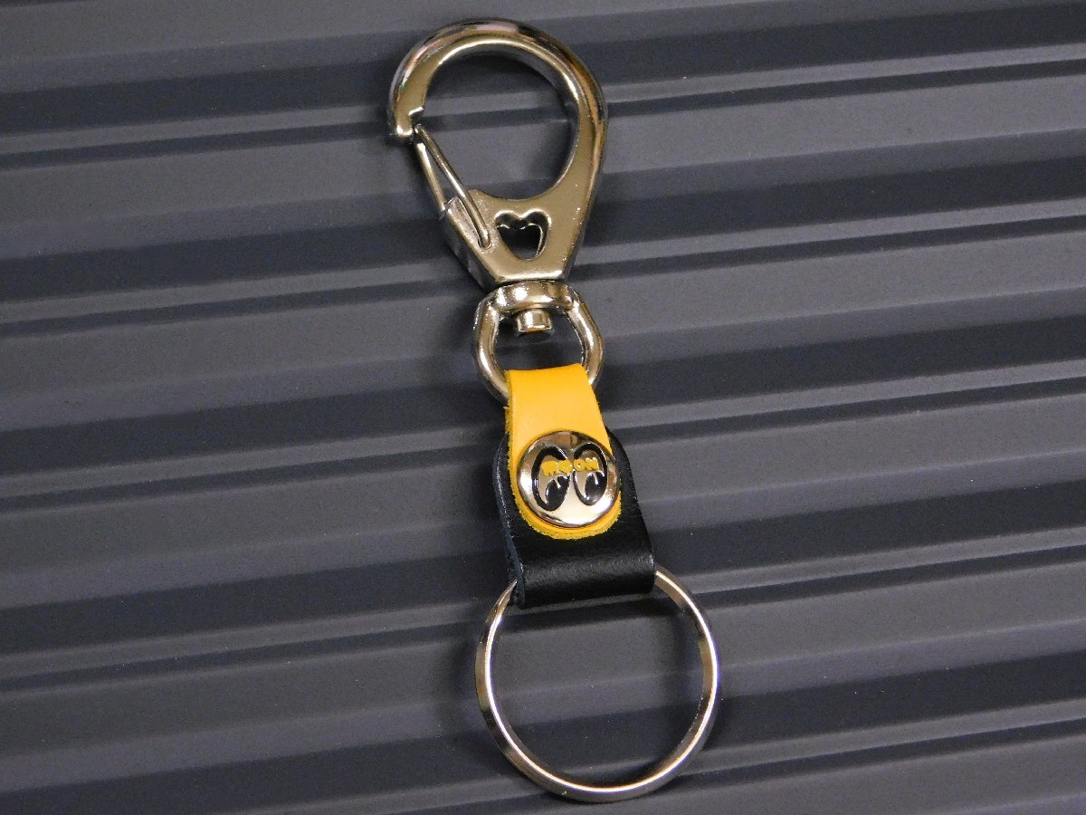 ◆送料\140◆【MOONEYES・ムーンアイズ】※《MOON ハートクリップキーホルダー / ブラック》 MKR129BK キーリング 革拍卖