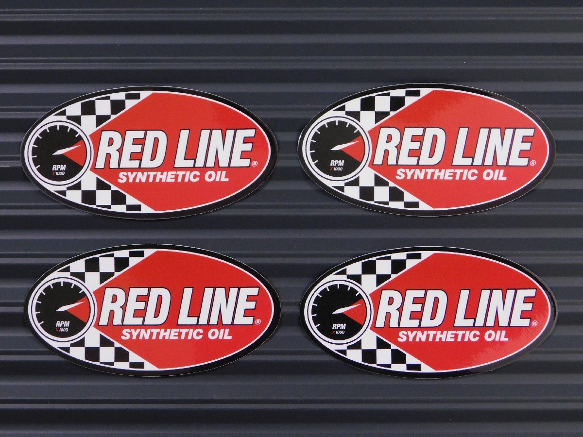 ◆送料\110◆【RED LINE・レッドライン】※《レーシングステッカー/4枚セット》 アメリカン雑貨 ガレージ拍卖