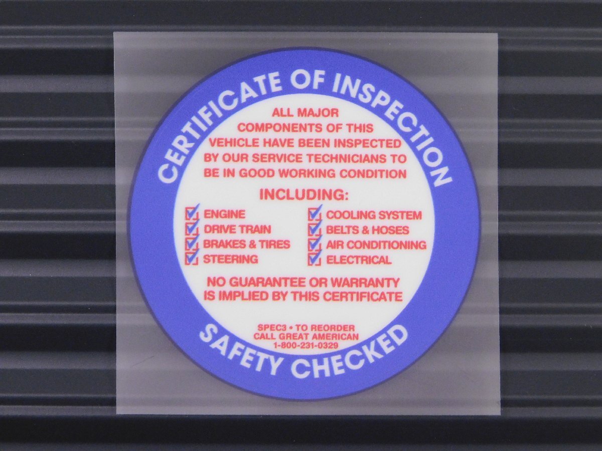 ◆送料\110◆【アメリカ自動車整備用ステッカー】※《SAFETY CHECKEDステッカー・ブルー》 アメリカン雑貨 ガレージ拍卖