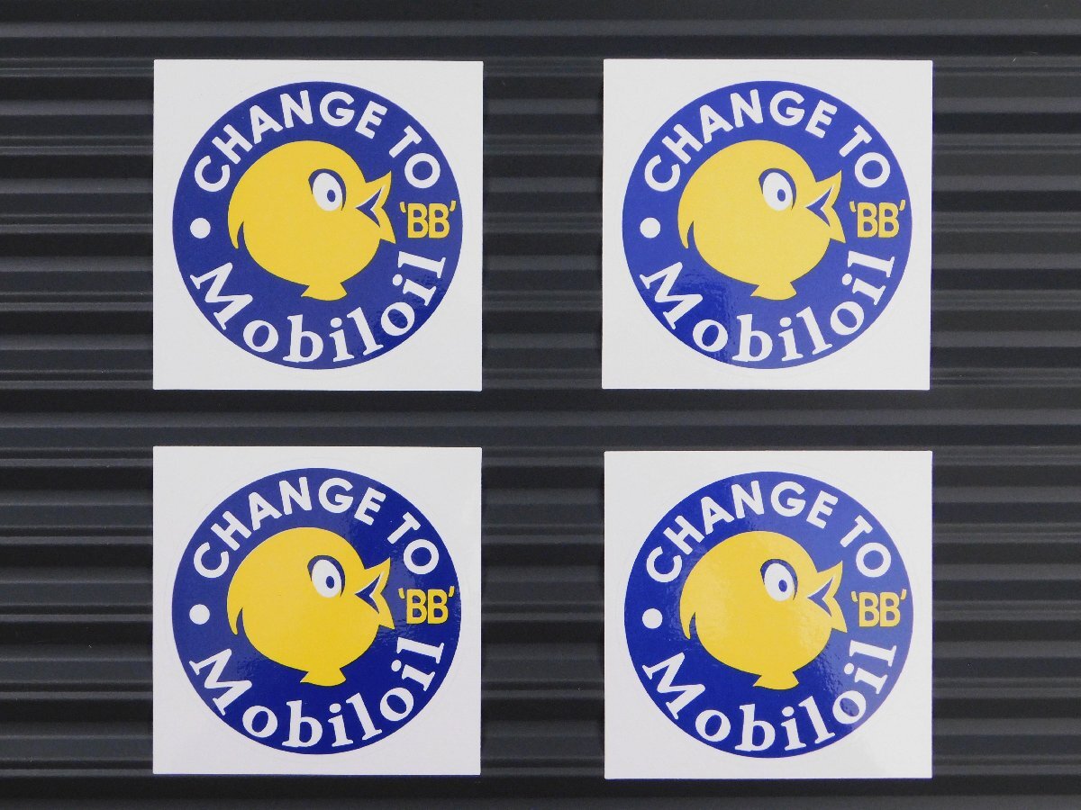 ◆送料\110◆【Mobiloil・モービル】※《レーシングステッカー/4枚セット》 アメリカン雑貨 ガレージ拍卖