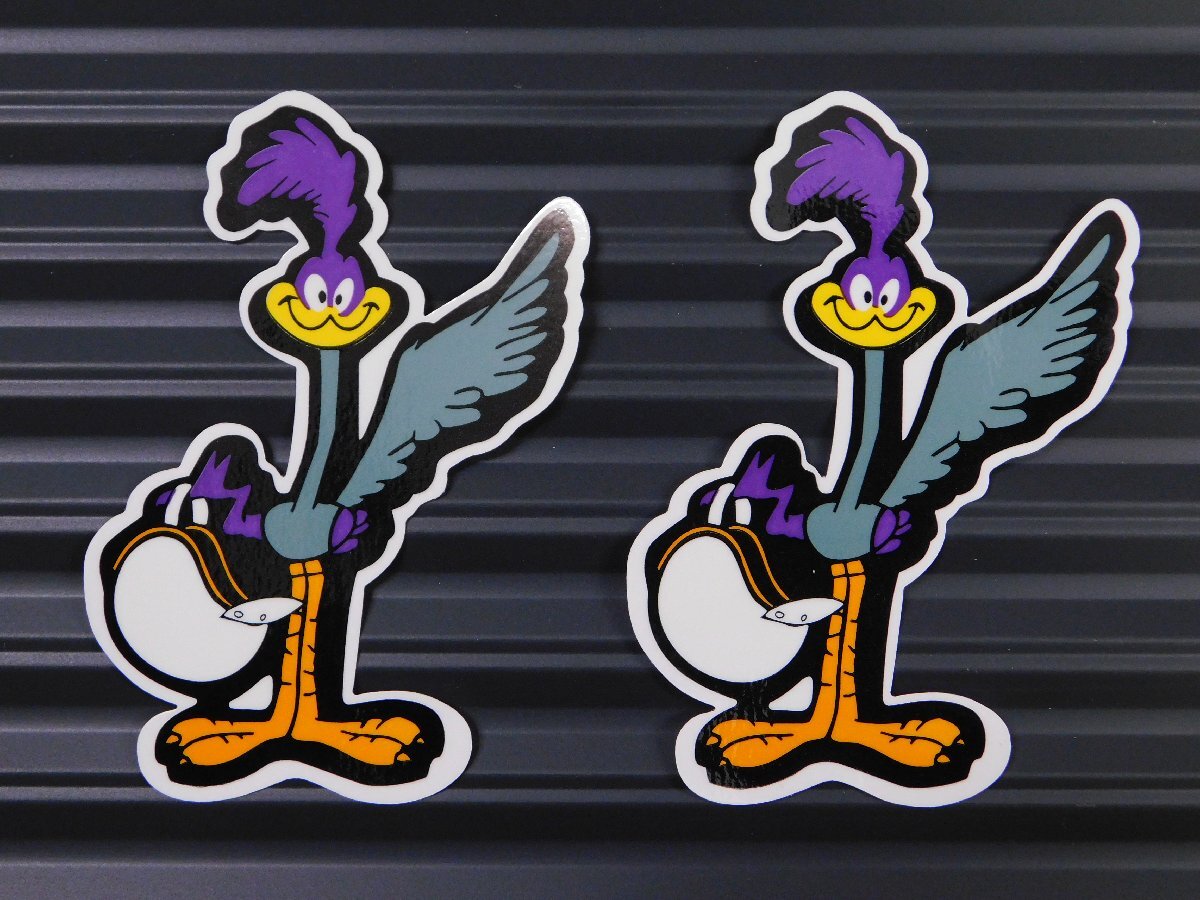 ◆送料\110◆【ロードランナー・ヘルメット】※《レーシングステッカー/2枚セット》 (品番ms046) アメリカン雑貨 ガレージ拍卖