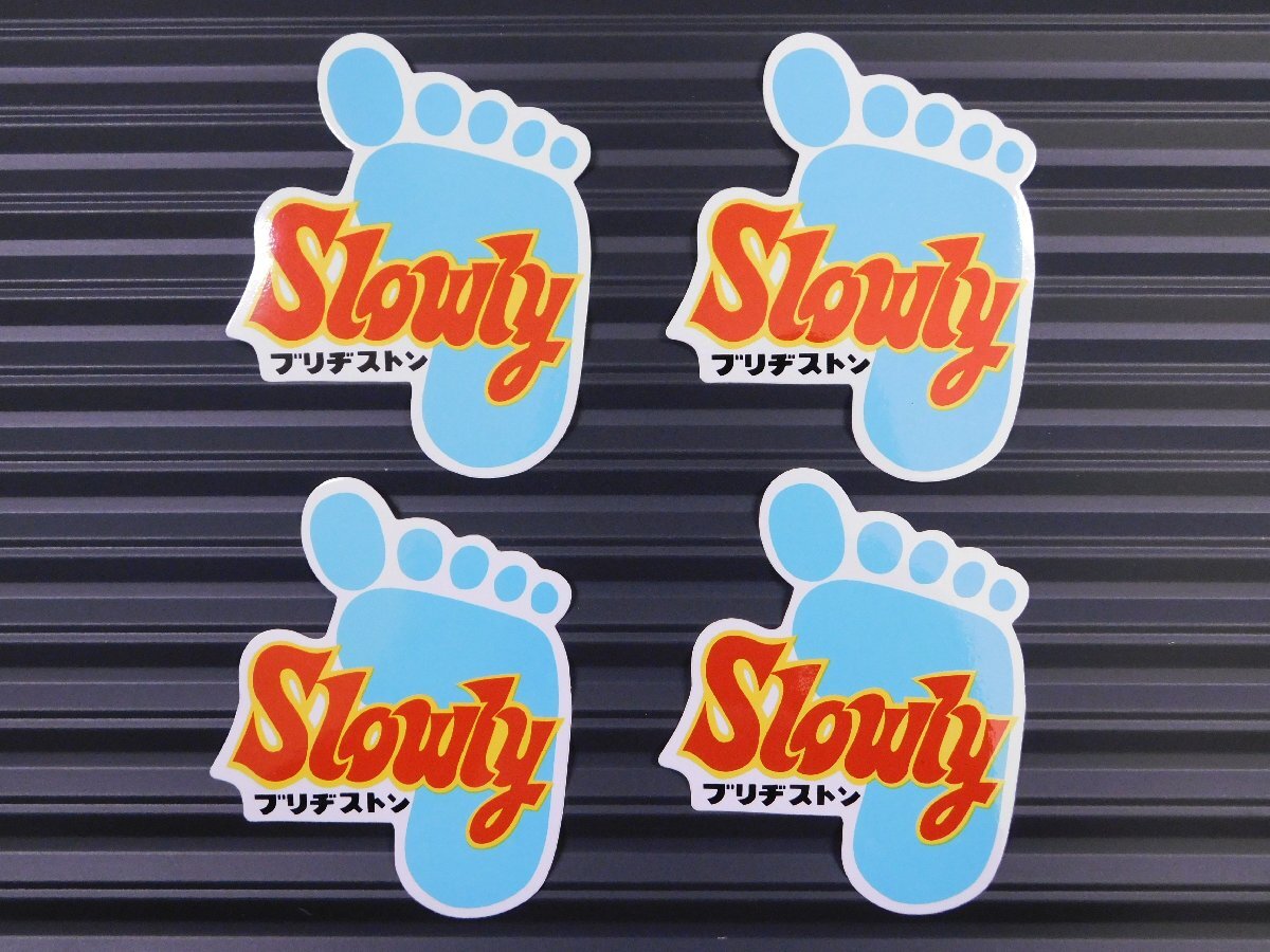 ◆送料\110◆【ブリヂストン Slowly】※《レーシングステッカー/4枚セット》 (品番ms123) アメリカン雑貨 ガレージ拍卖