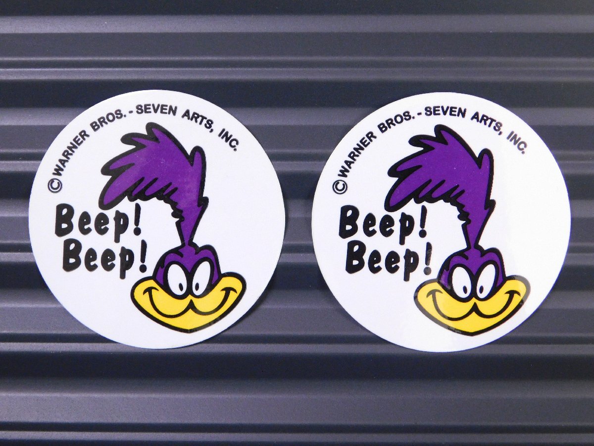 ◆送料\110◆【Beep!Beep!・ロードランナー】※《レーシングステッカー/2枚セット》 (品番ms047) アメリカン雑貨 ガレージ拍卖