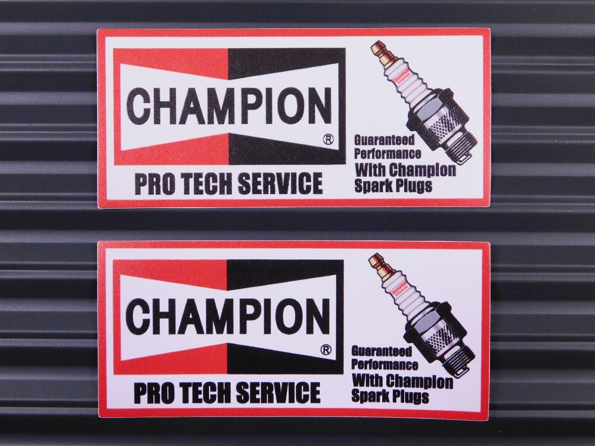 ◆送料\110◆【CHAMPION・チャンピオンプラグ】※《レーシングステッカー/2枚セット》 (品番ms154) アメリカン雑貨 ガレージ拍卖