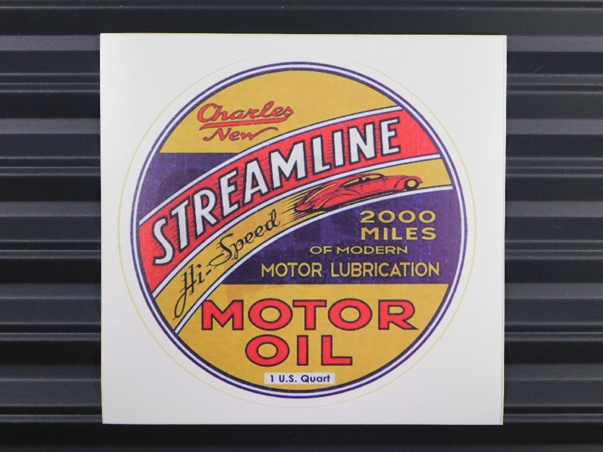 ◆送料\110◆【STREAMLINE MOTOR OIL・ストリームライン】※《ガレージステッカー》 アメリカン雑貨 モーター レーシング拍卖