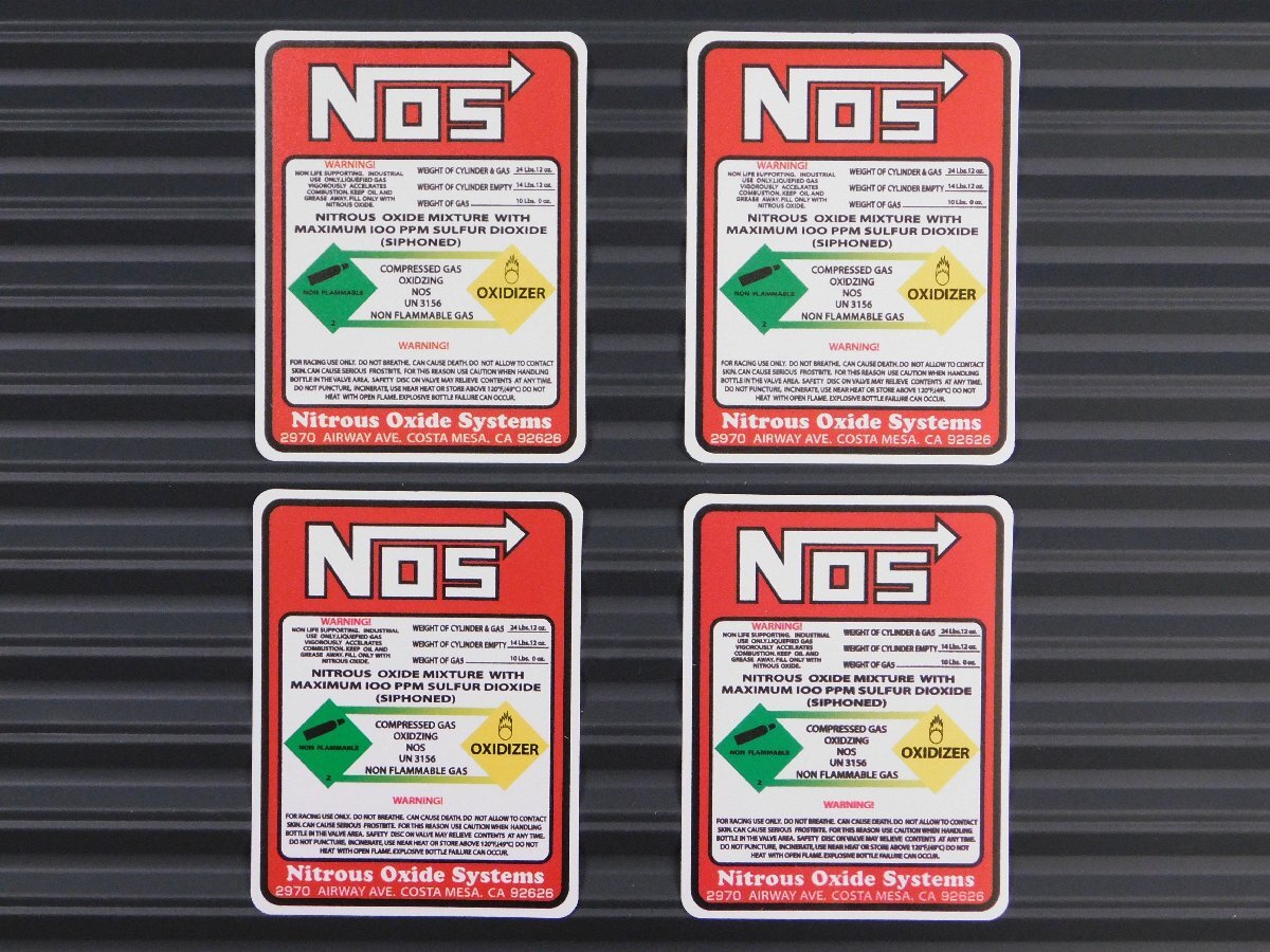 ◆送料\110◆【NOS・WARNING】※《レーシングステッカー/4枚セット》 アメリカン雑貨 ガレージ拍卖