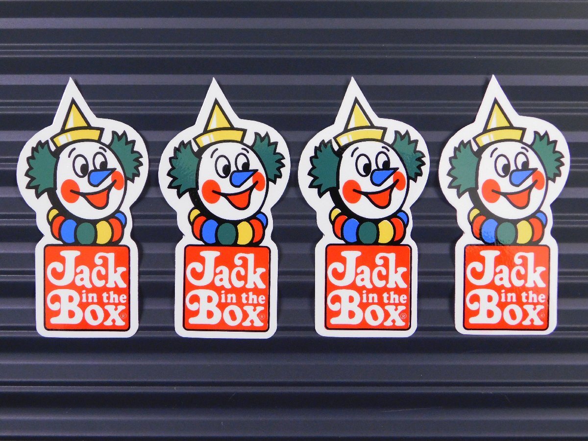 ◆送料\110◆【JACK IN THE BOX・ハンバーガー】※《レーシングステッカー/4枚》 (品番ms090) アメリカン雑貨 ガレージ拍卖