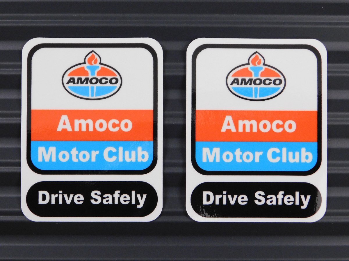 ◆送料\110◆【Amoco Motor Club・アモコ モータークラブ】※《レーシングステッカー/2枚セット》 アメリカン雑貨 ガレージ拍卖