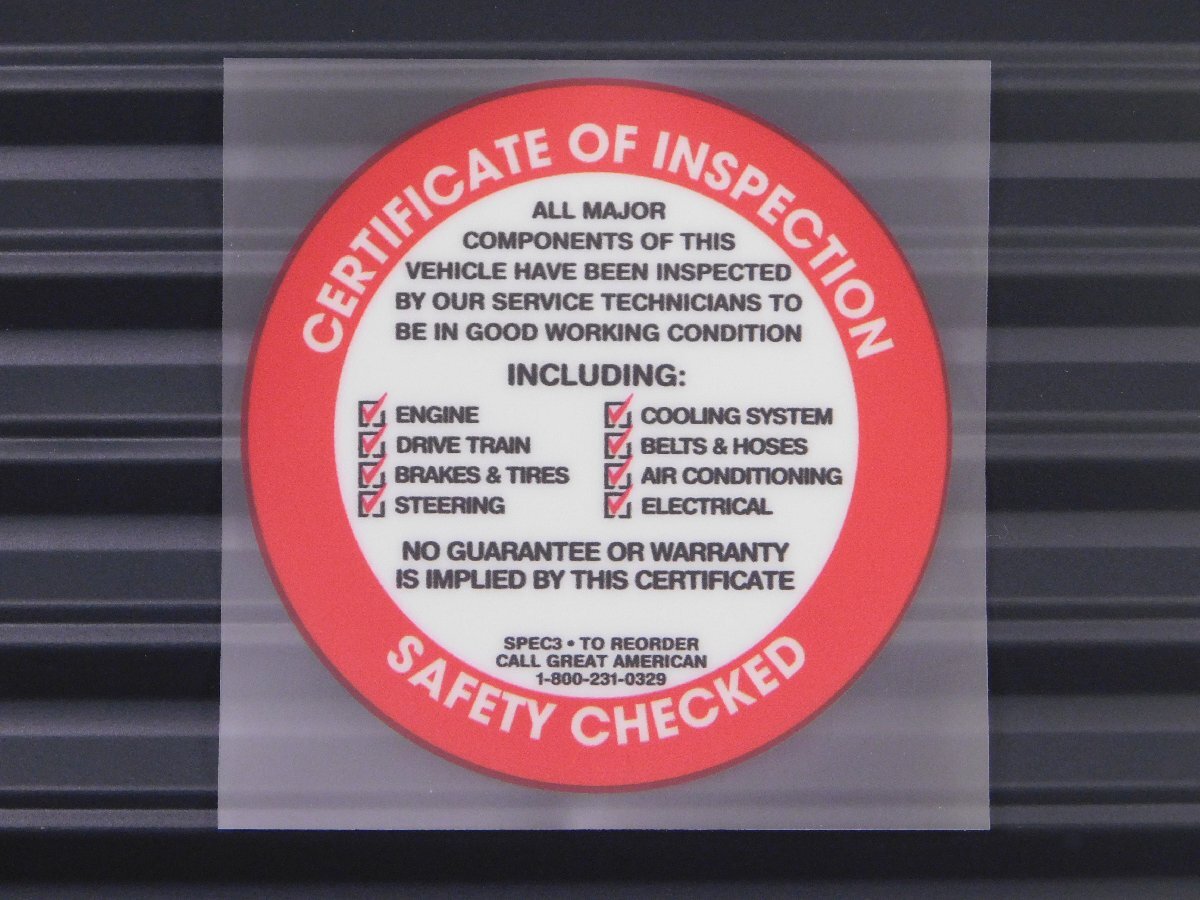 ◆送料\110◆【アメリカ自動車整備用ステッカー】※《SAFETY CHECKEDステッカー・レッド》 アメリカン雑貨 ガレージ拍卖