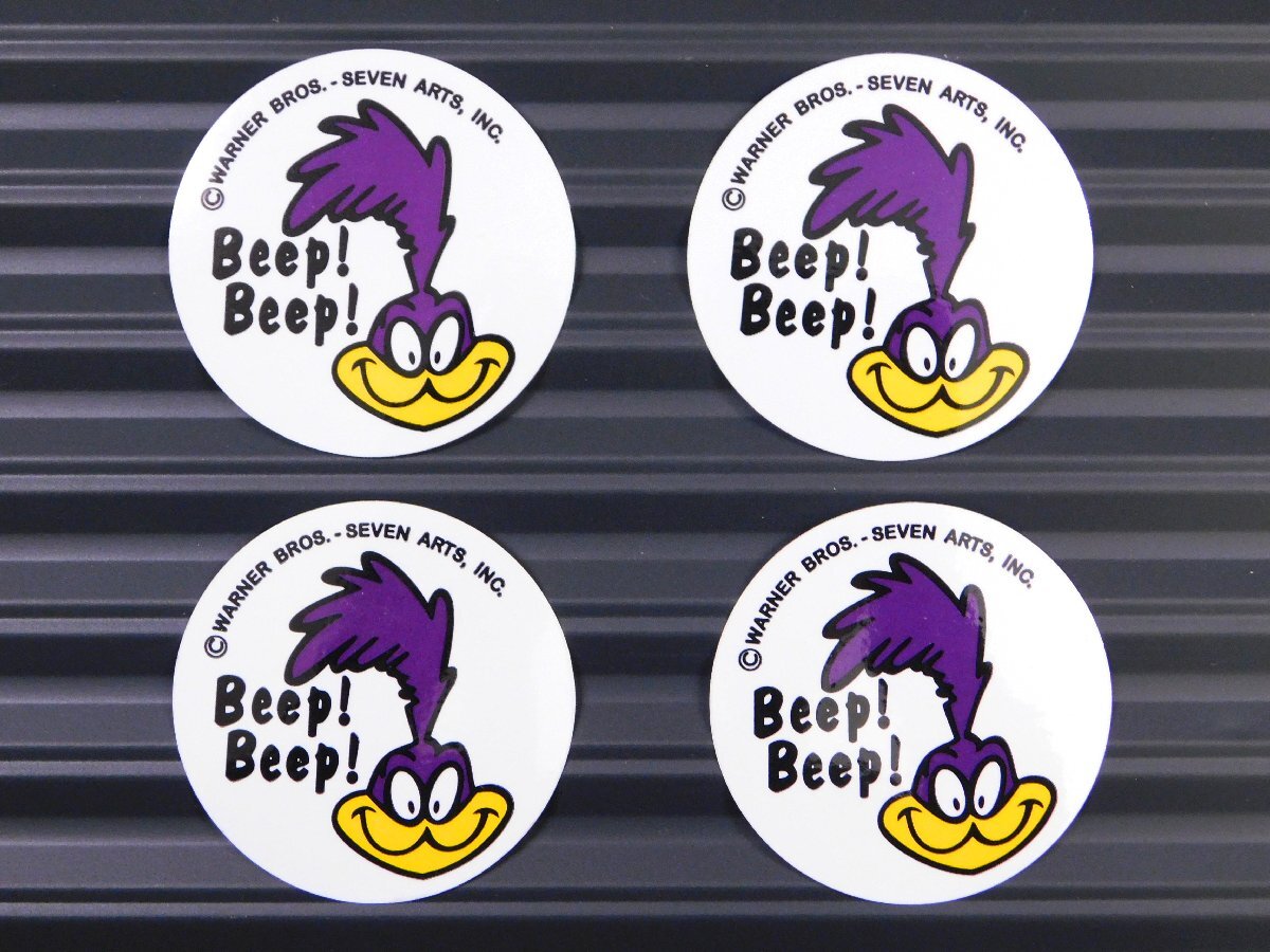 ◆送料\110◆【Beep!Beep!・ロードランナー】※《レーシングステッカー/4枚セット》 (品番ms047) アメリカン雑貨 ガレージ拍卖