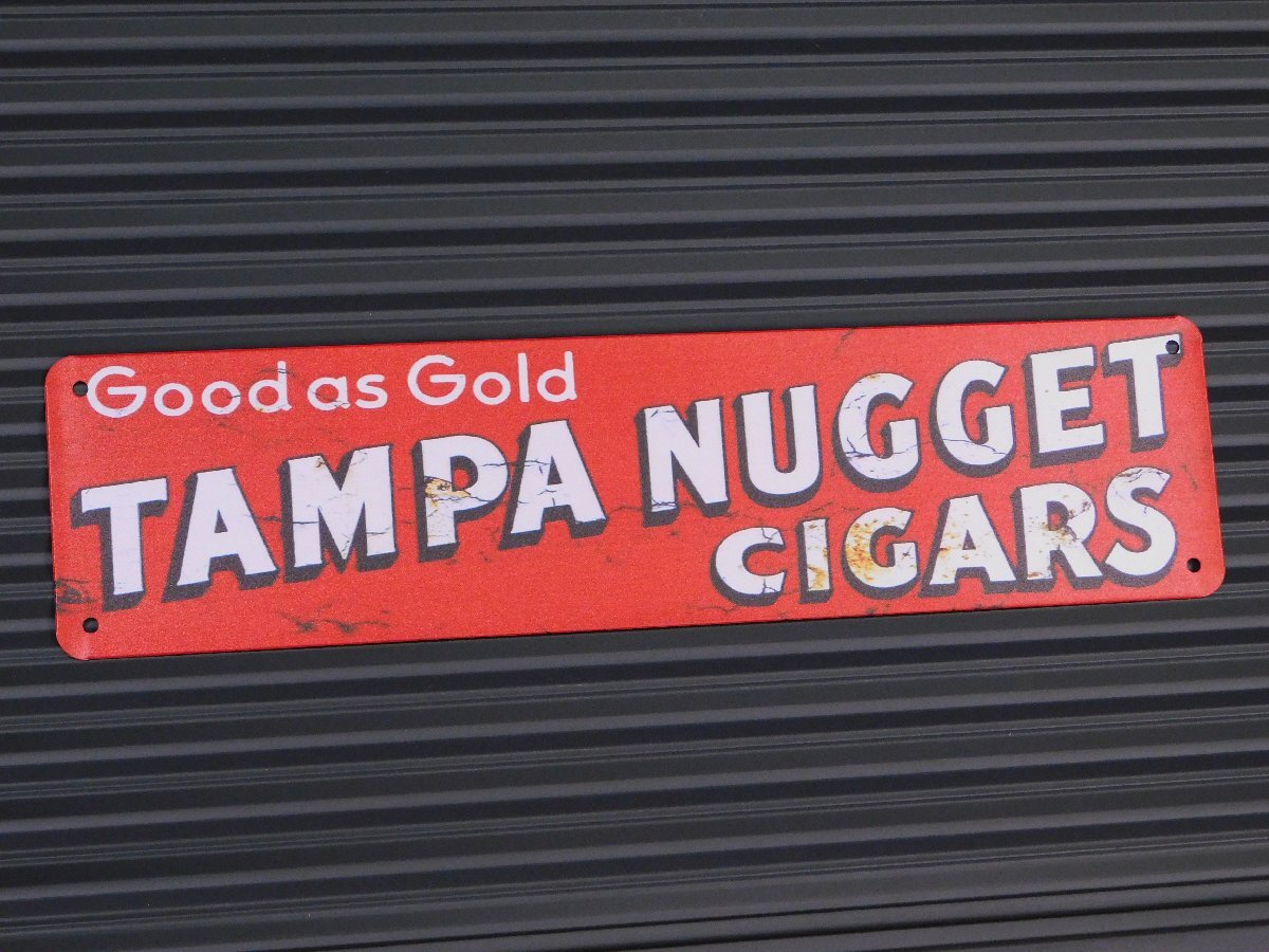 ◆送料\390◆【TAMPA NUGGET CIGARS・たばこ】※《メタルサインボード / 100×400mm》 アメリカン雑貨 ブリキ看板拍卖